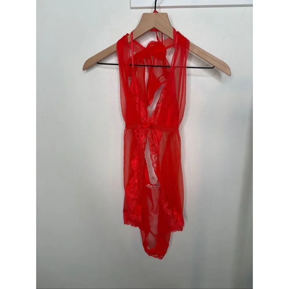 Frederick’s of Hollywood Halter Lace Negligee